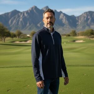 VUGA Men’s Navy Blue 1/4 Zip Pullover – Size‎ XL Golf Quarter Zip jacket top